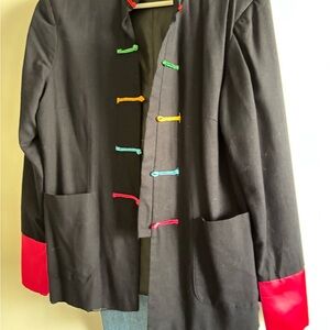 Black Jacket with Colorful Accents